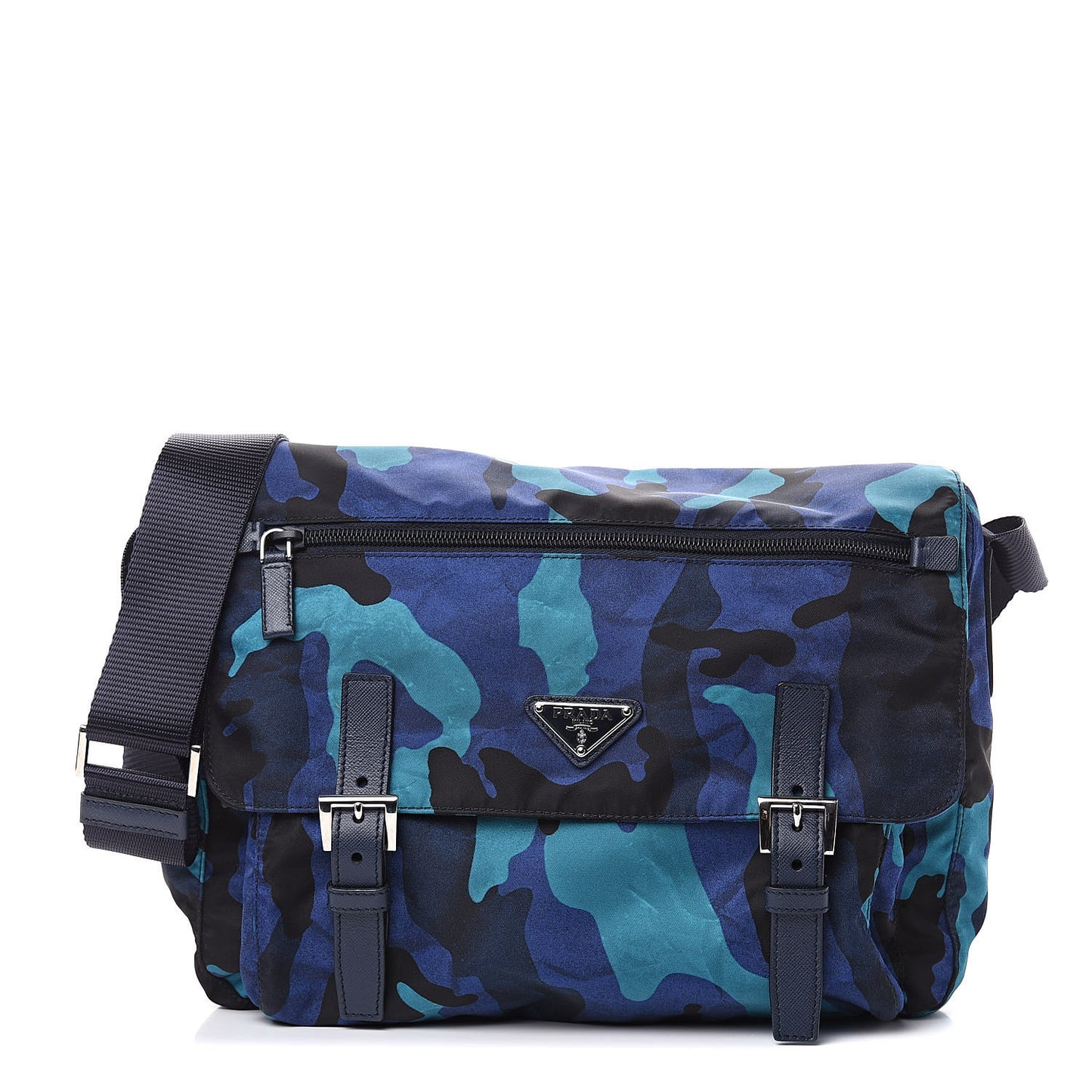 Tessuto Nylon Camouflage Messenger Bag Royal