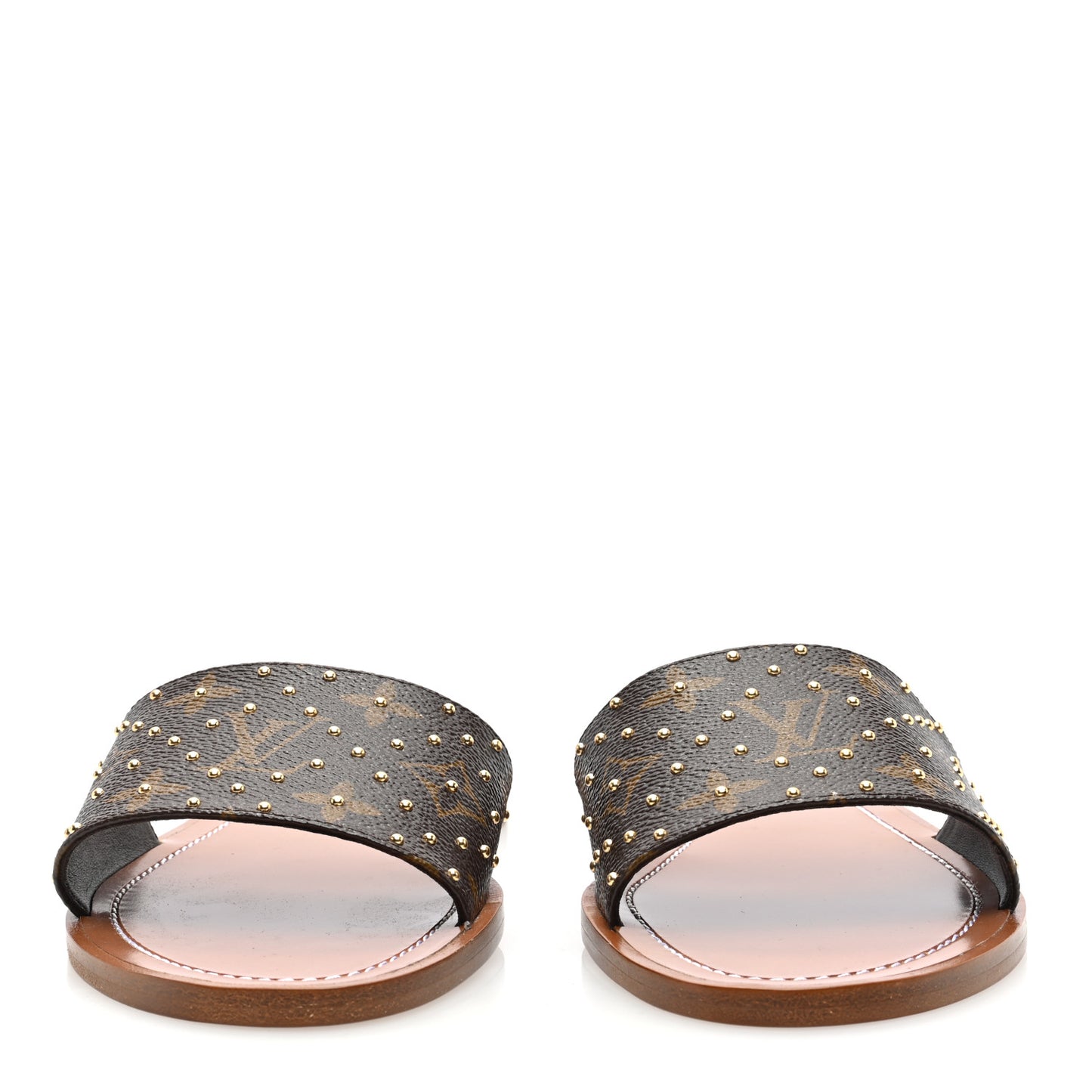 Monogram Studded Lock It Flat Mules 38