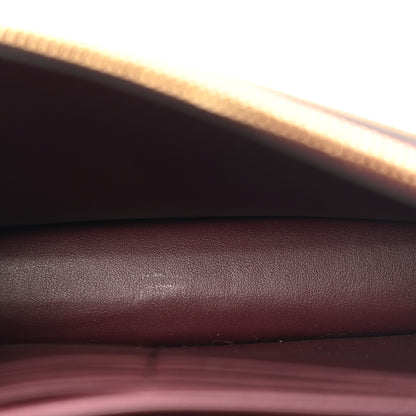 Burberry Grained Calfskin House Check Tartan Mix Hampshire Wallet On Chain Mahogany Red 5 of 9