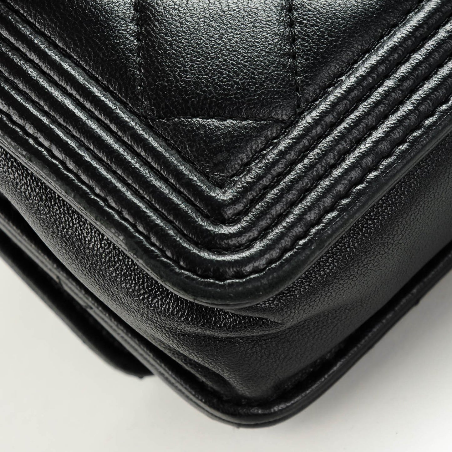 Lambskin Quilted Boy Wallet On Chain WOC Black
