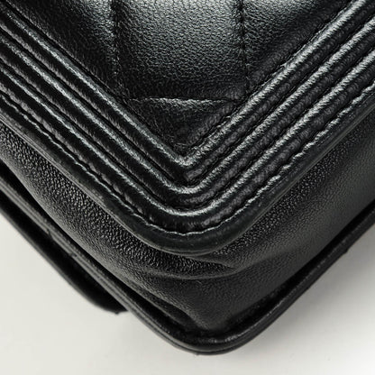 Chanel Lambskin Quilted Boy Wallet On Chain WOC Black 11 of 11