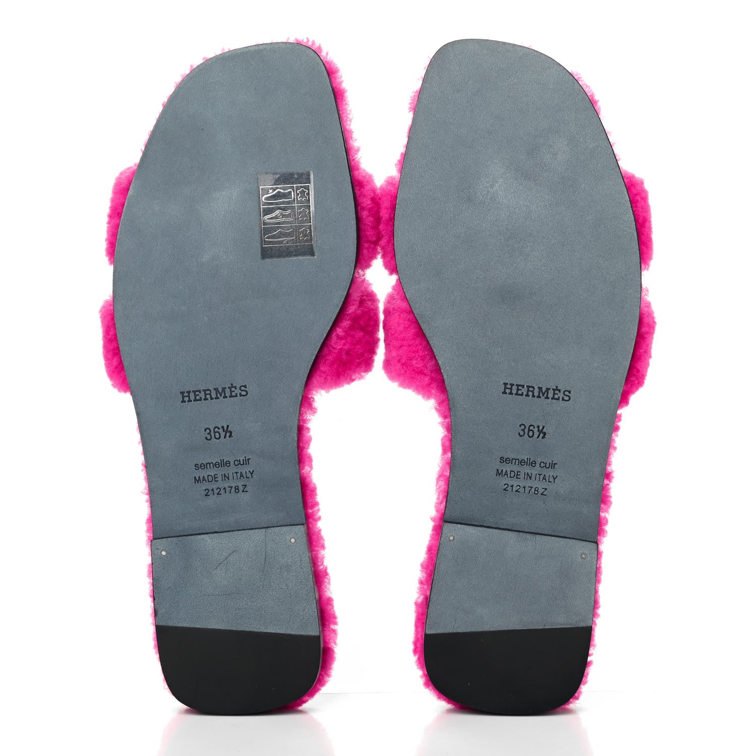 Hermes Woolskin Oran Sandals 36.5 Rose Fuchsia 4 of 4