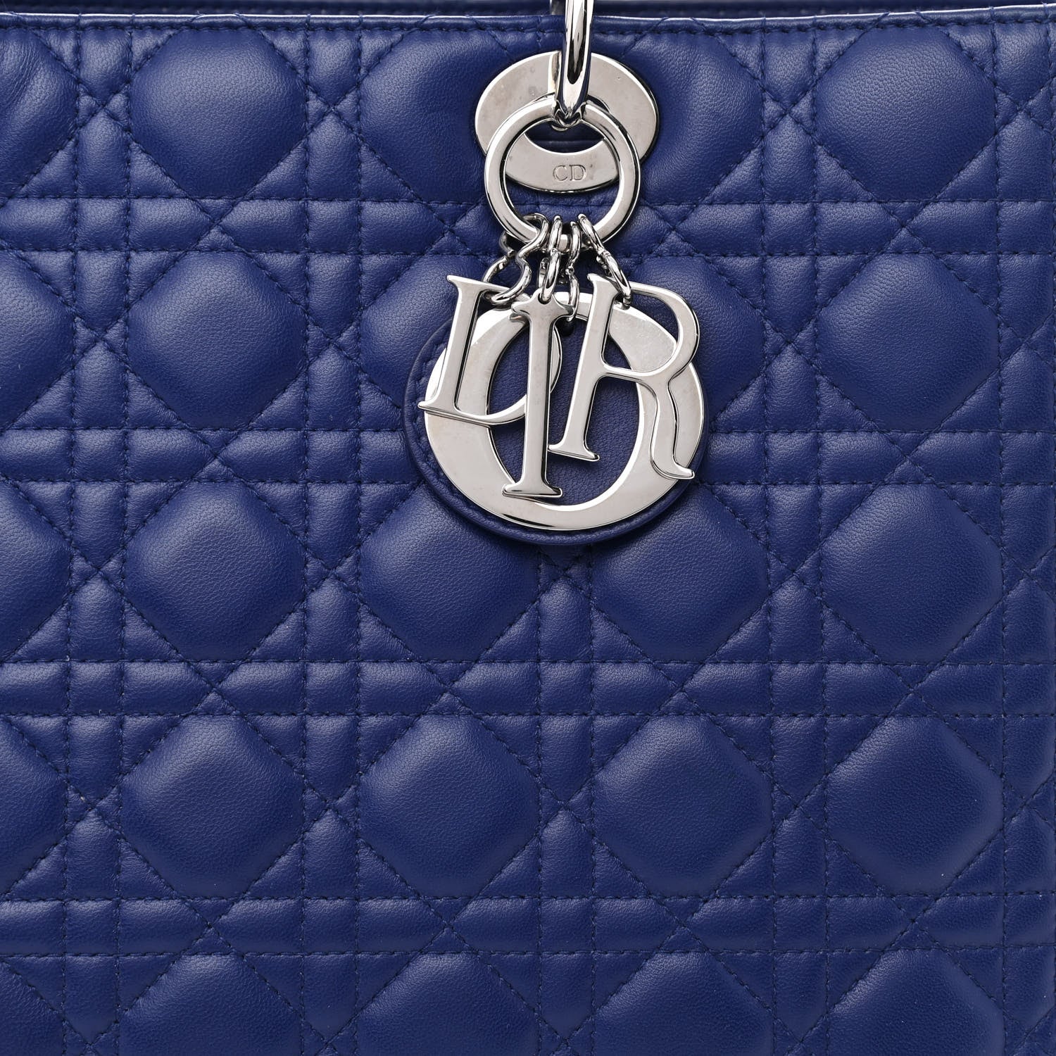Christian Dior Lambskin Cannage Large Lady Dior Blue 8 of 11