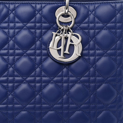 Christian Dior Lambskin Cannage Large Lady Dior Blue 8 of 11