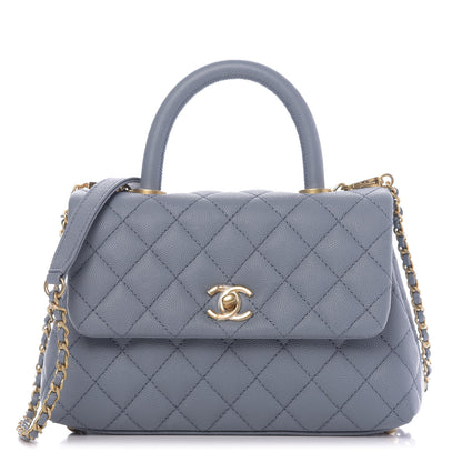 Chanel Caviar Quilted Mini Coco Handle Flap Light Blue 1 of 12