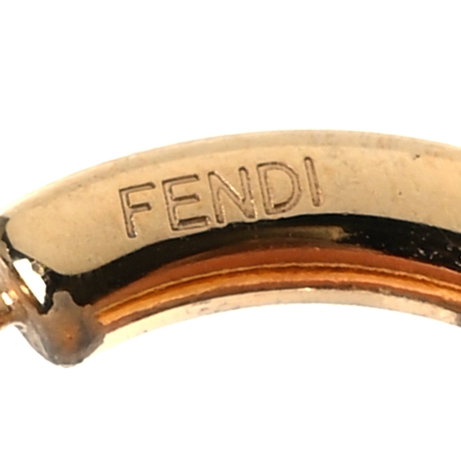 Fendi Metal FF Hoop Earrings Gold 4 of 6