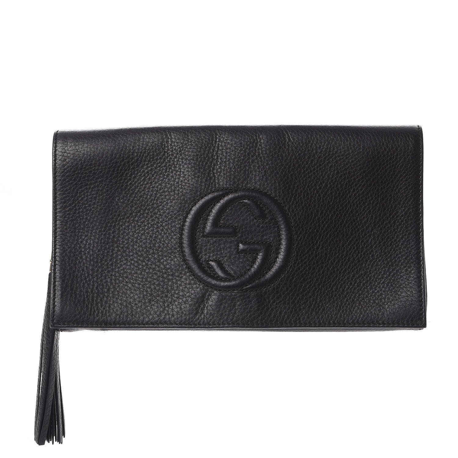 Gucci Pebbled Calfskin Medium Soho Clutch Black 1 of 10