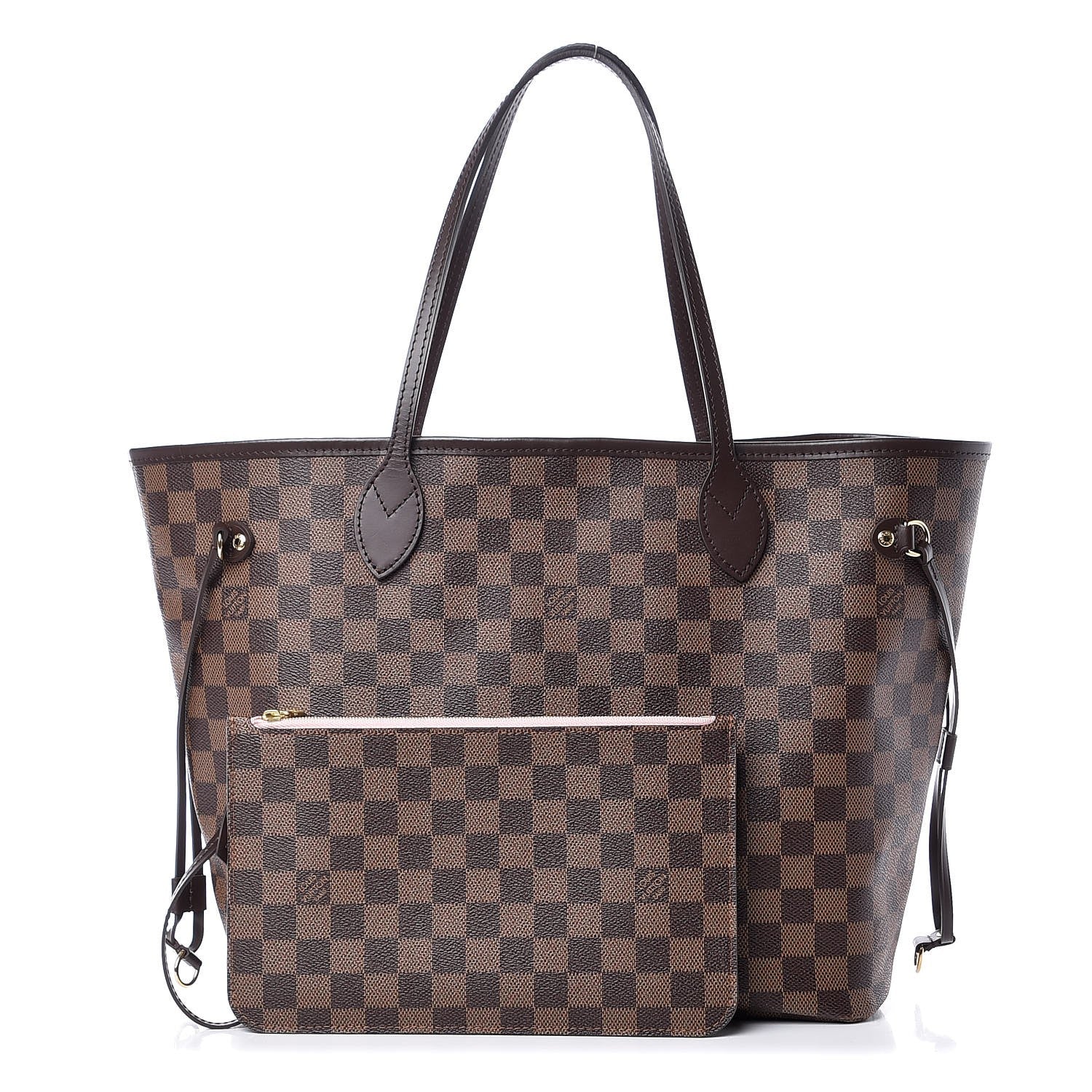 Louis Vuitton Damier Ebene Neo Neverfull MM Rose Ballerine 1 of 11