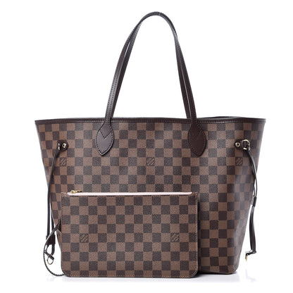 Louis Vuitton Damier Ebene Neo Neverfull MM Rose Ballerine 1 of 11