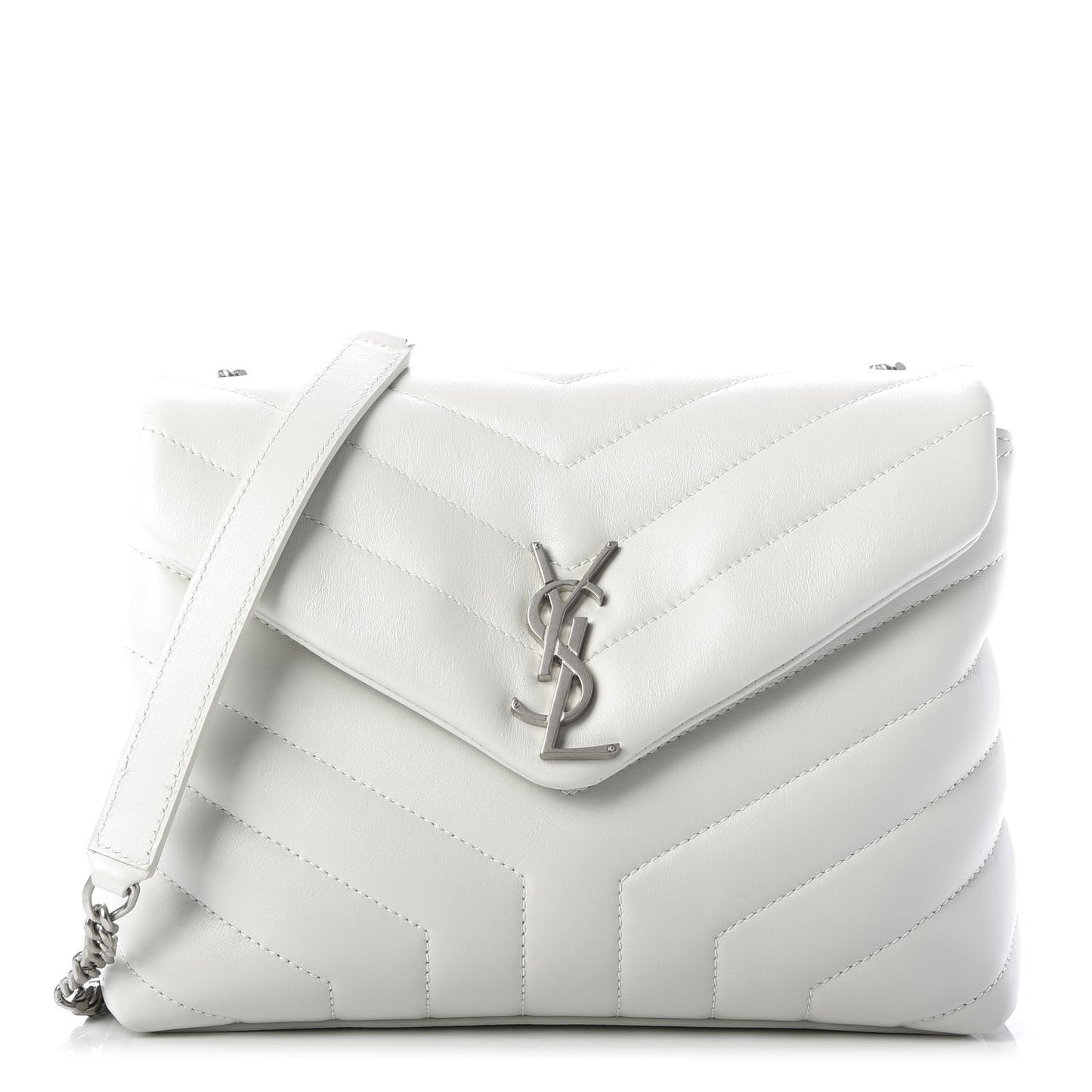 Calfskin Y Quilted Monogram Small Loulou Chain Satchel Granite