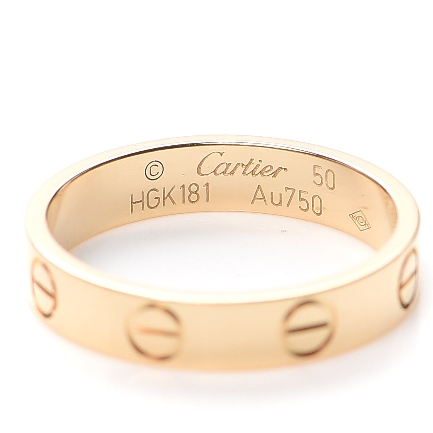 18K Yellow Gold 3.5mm LOVE Wedding Band Ring 50 5.25
