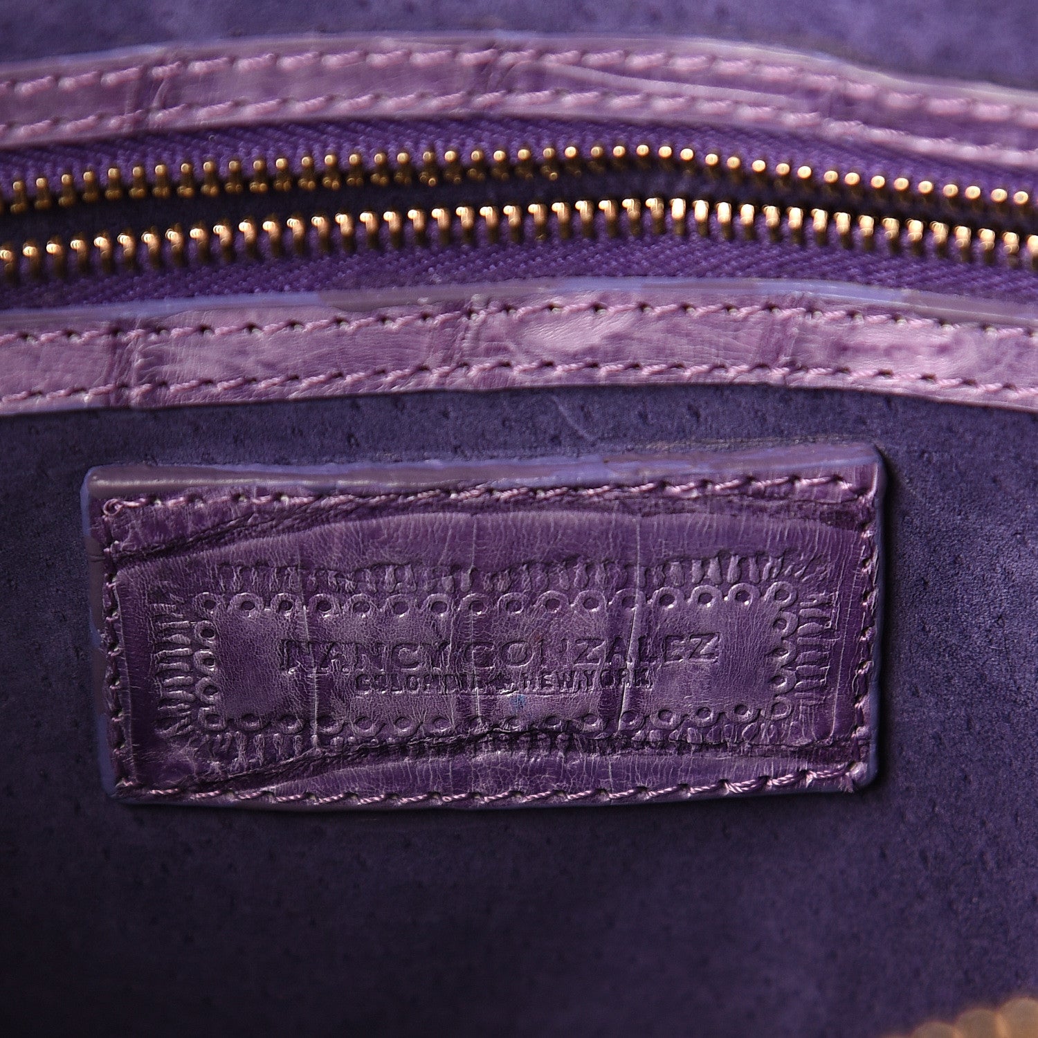 Nancy Gonzalez Crocodile Double Handle Satchel Violet 5 of 7