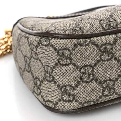 Gucci GG Supreme Monogram Textured Dollar Calfskin Web Small Ophidia GG Handbag Beige Ebony New Acero 7 of 8