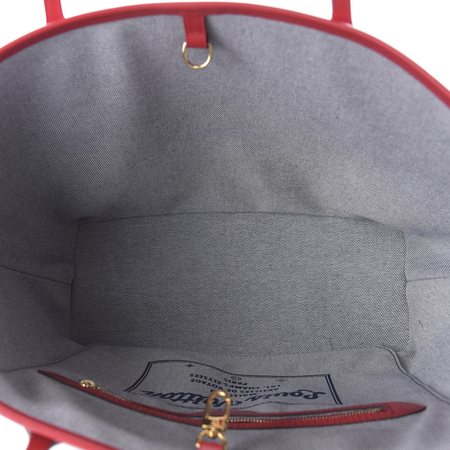 Denim Damier Monogram Patchwork Neverfull Blue Rouge