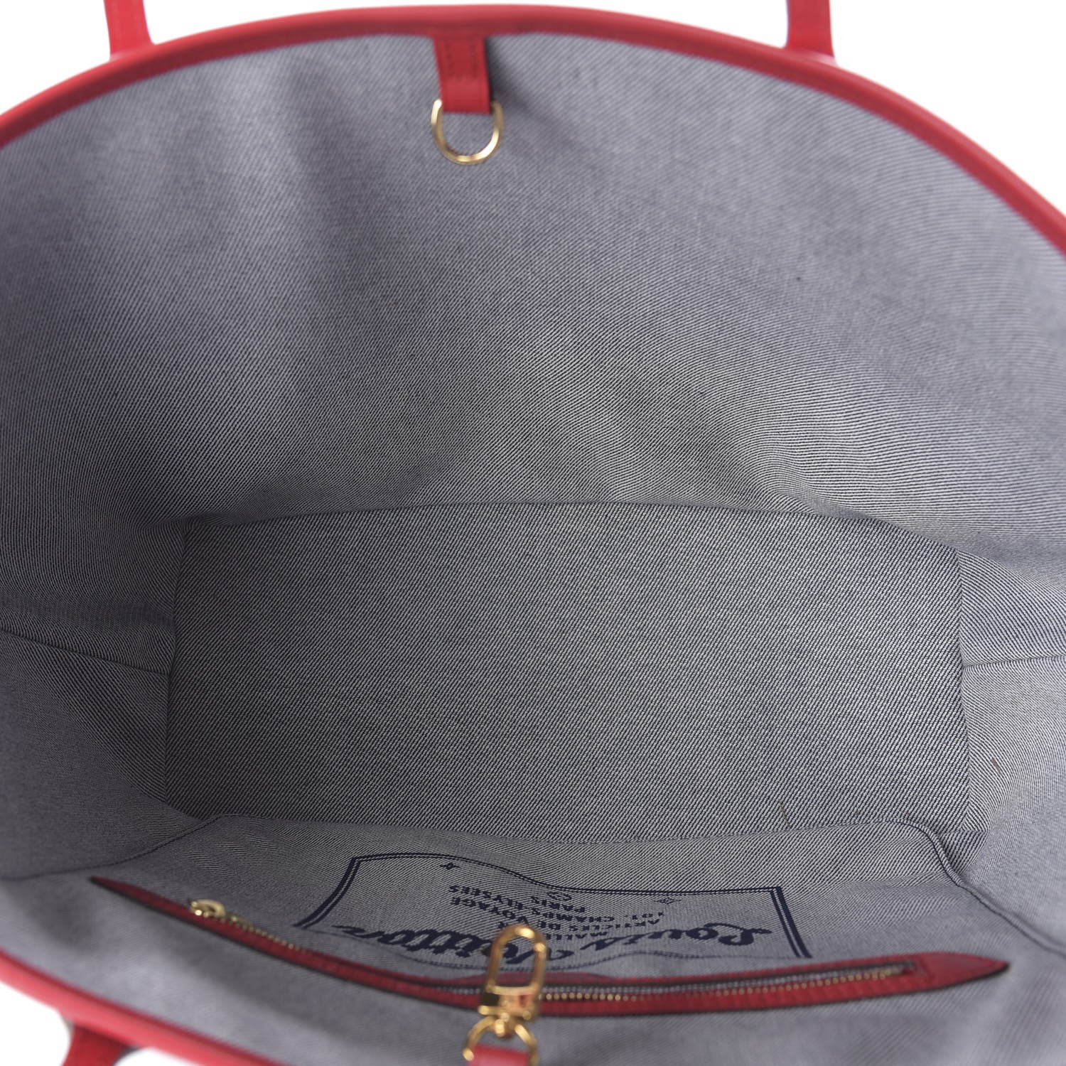 Louis Vuitton Denim Damier Monogram Patchwork Neverfull Blue Rouge 5 of 10