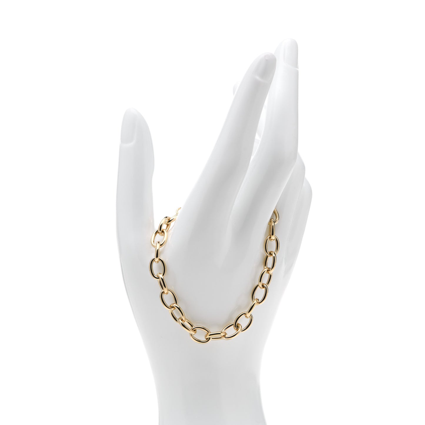 18K Yellow Gold Oval Link Bracelet