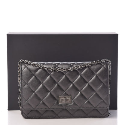 Chanel Calfskin Quilted Reissue Wallet On Chain WOC Grey 12 of 12