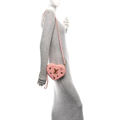 Louis Vuitton Calfskin Embellished New Wave Love Lock Heart Bag Rose Pomettes 2 of 9