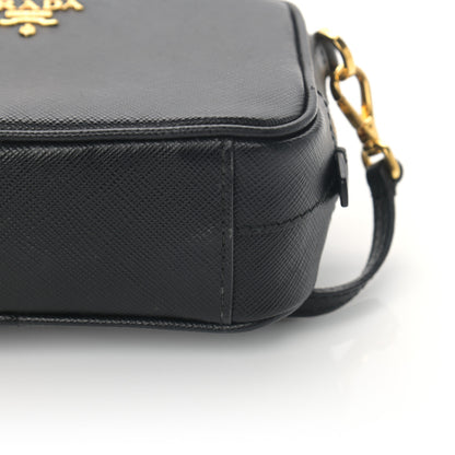 Prada Saffiano Mini Camera Crossbody Bag Black 11 of 11