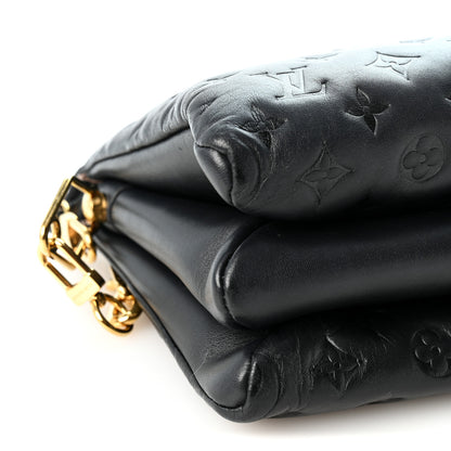 Louis Vuitton Lambskin Embossed Monogram Coussin PM Black 9 of 11