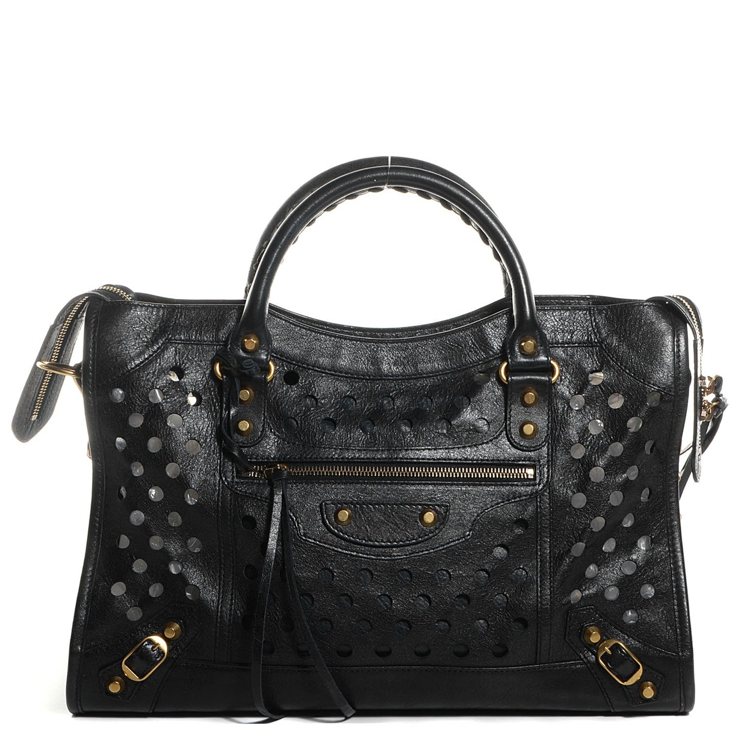 Agneau Classic Hardware Perforated Dot City Black