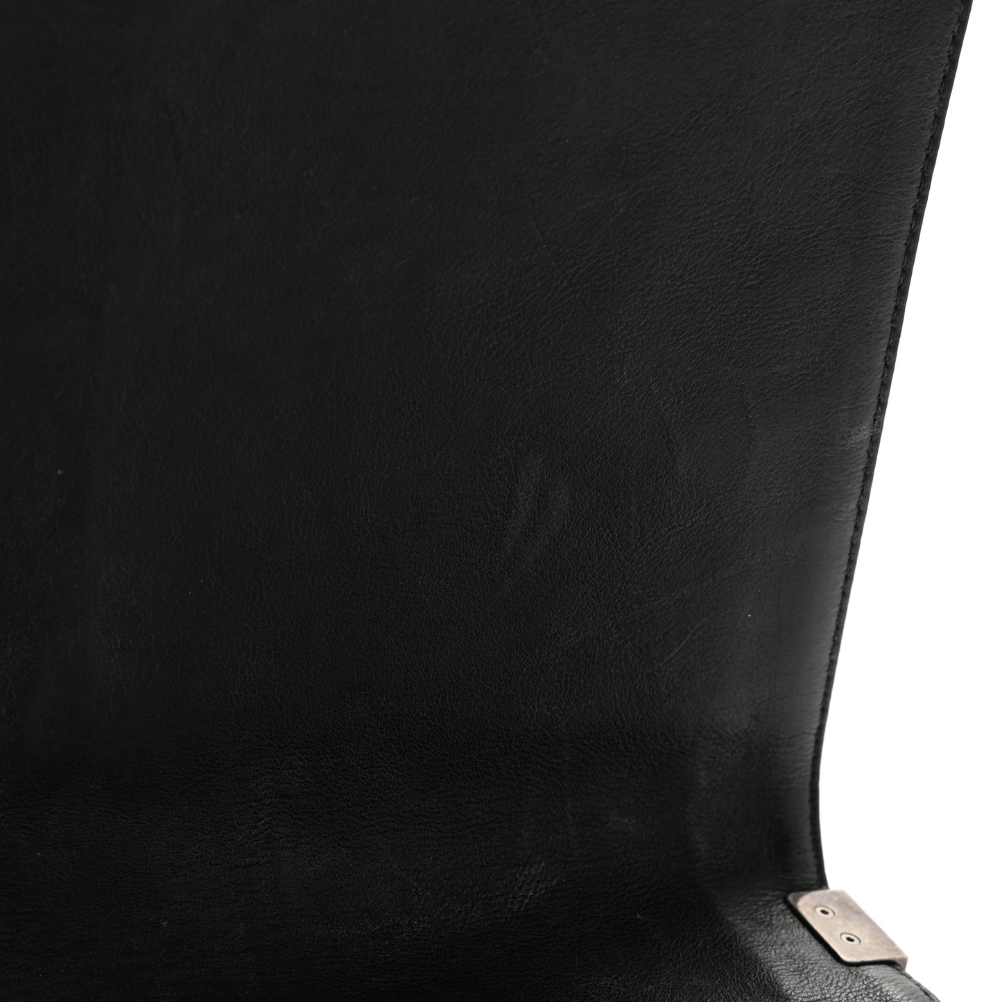 Lambskin Quilted Large Boy Flap Black