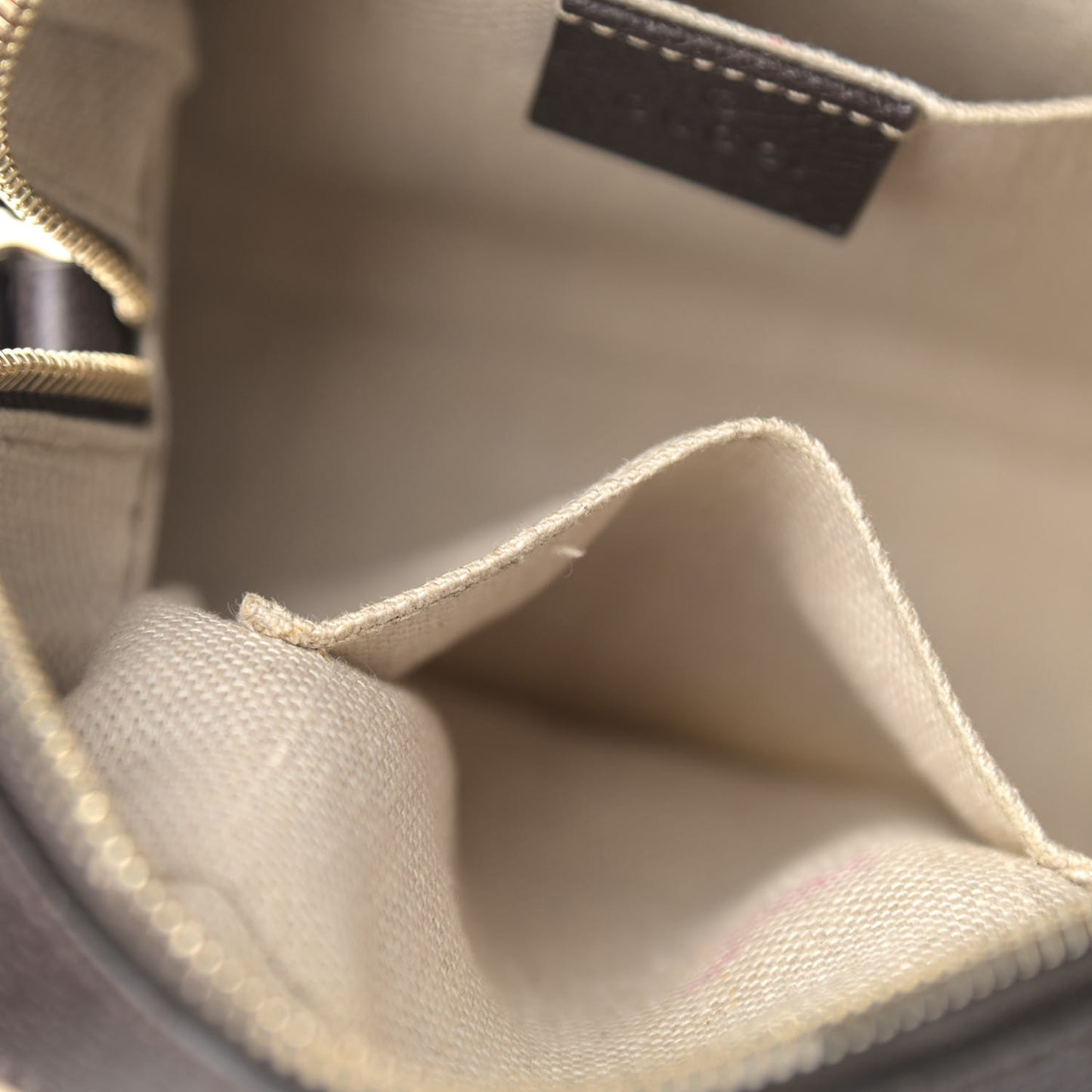 GG Supreme Monogram Web Small Webby Bee Shoulder Bag Dark Brown