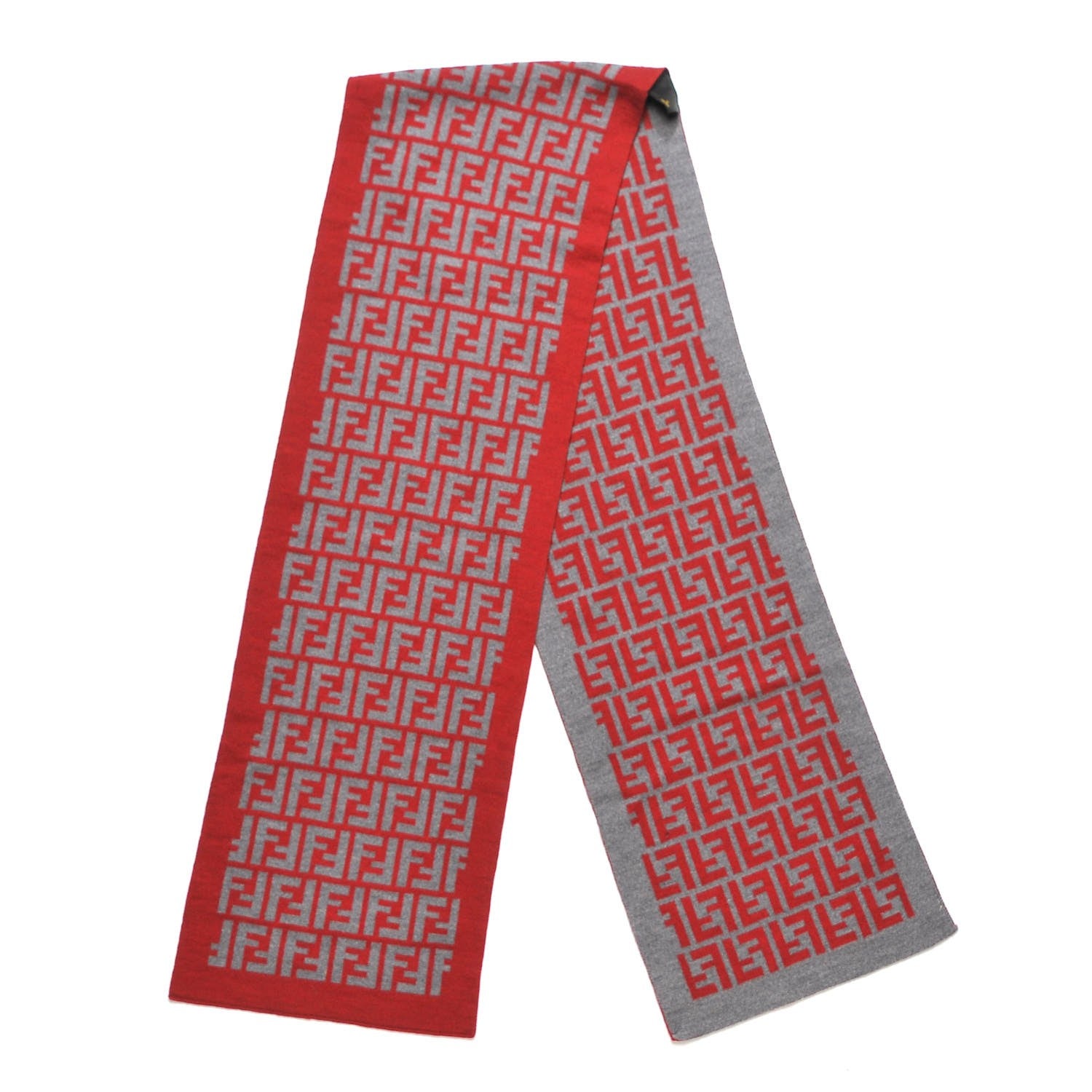 Fendi Wool FF Signature Scarf Red 3 of 5