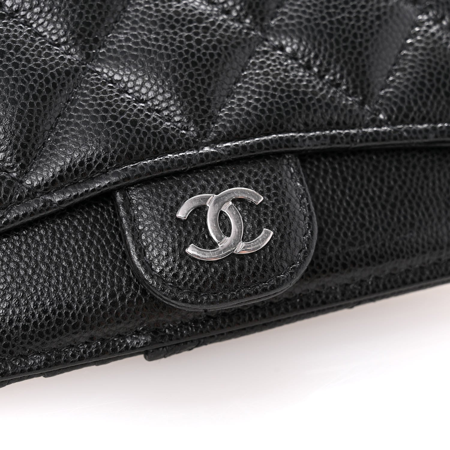 Chanel Caviar Quilted Flap Zip Card Holder Black 10 of 11