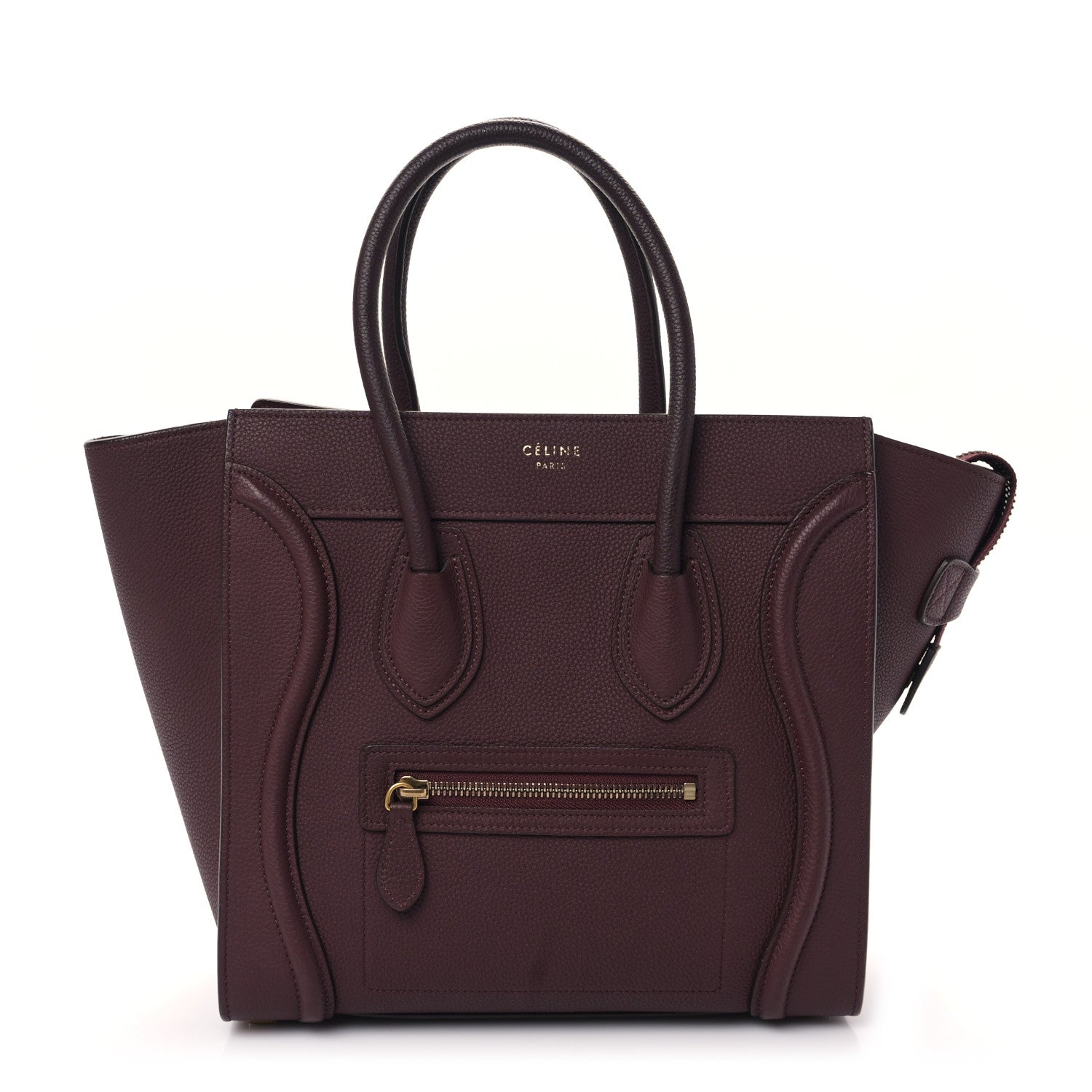 Celine Drummed Calfskin Micro Luggage Light Burgundy 1 of 7