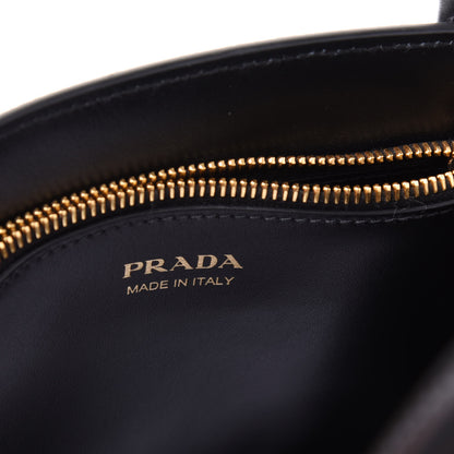 Prada Saffiano Cuir Calfskin Small Monochrome Top Handle Tote Black 8 of 9