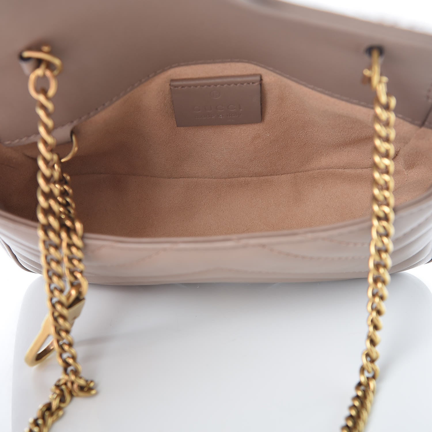 Gucci Calfskin Matelasse Super Mini GG Marmont Shoulder Bag Porcelain Rose 5 of 9