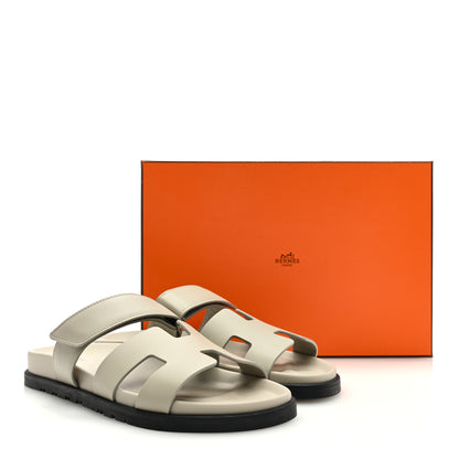Hermes Calfskin Womens Chypre Sandals 39.5 Beige Esquisse 9 of 9