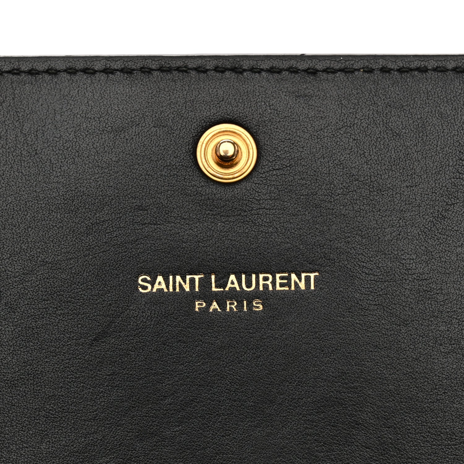 Saint Laurent Patent Grain de Poudre Classic Large Letters Flap Wallet Black 6 of 11
