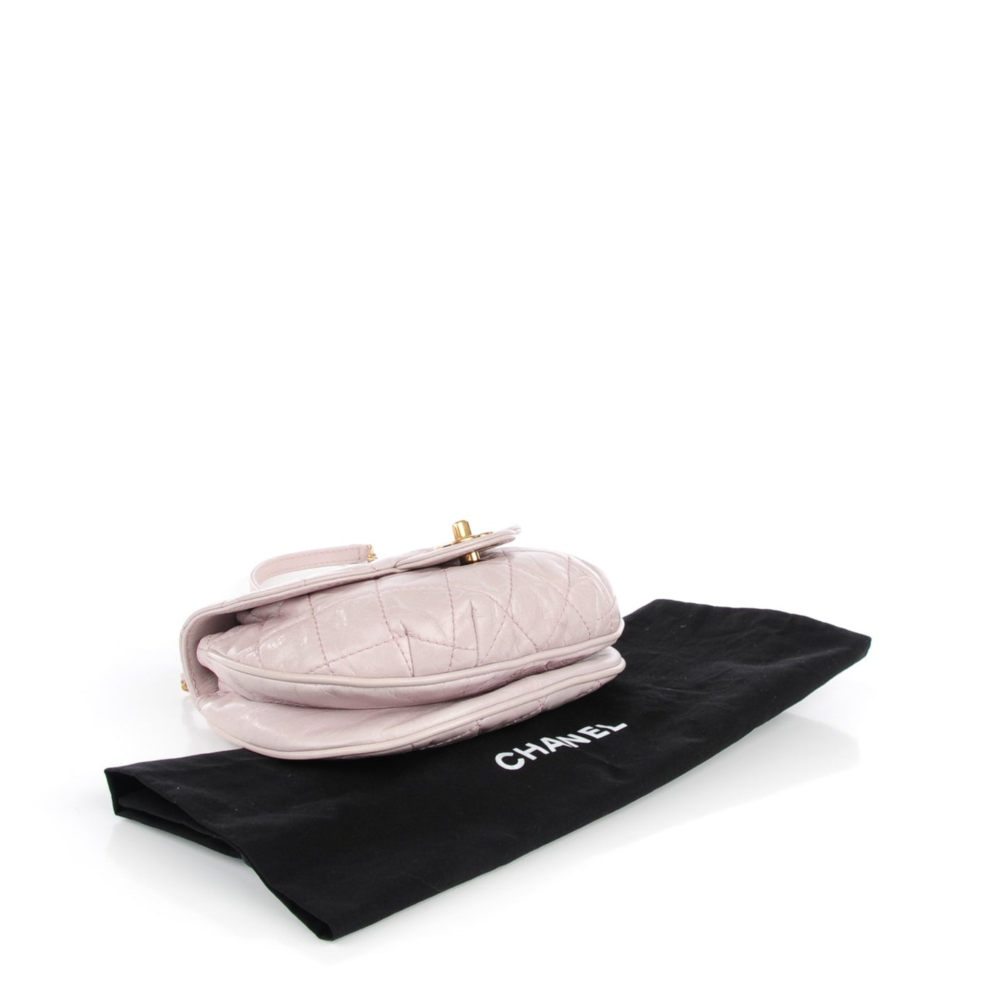 Aged Calfskin Small Bubble CC Flap Light Pink