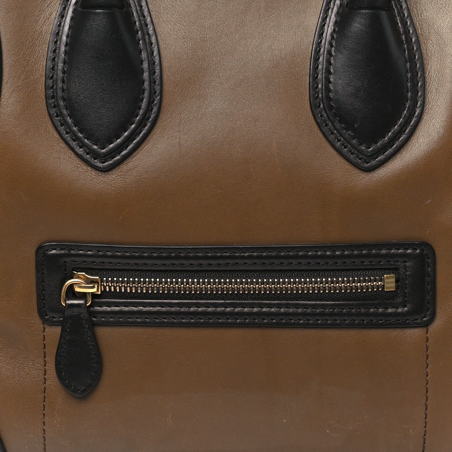 Celine Satin Calfskin Suede Mini Tri-Color Luggage Olive 7 of 11