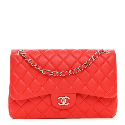 Chanel Lambskin Quilted Jumbo Double Flap Red 1 of 18