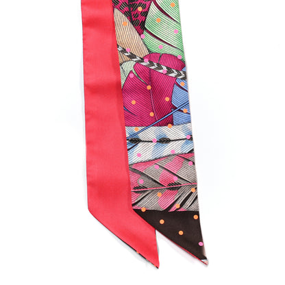 Hermes Silk Plumetis Twilly Rose 2 of 3