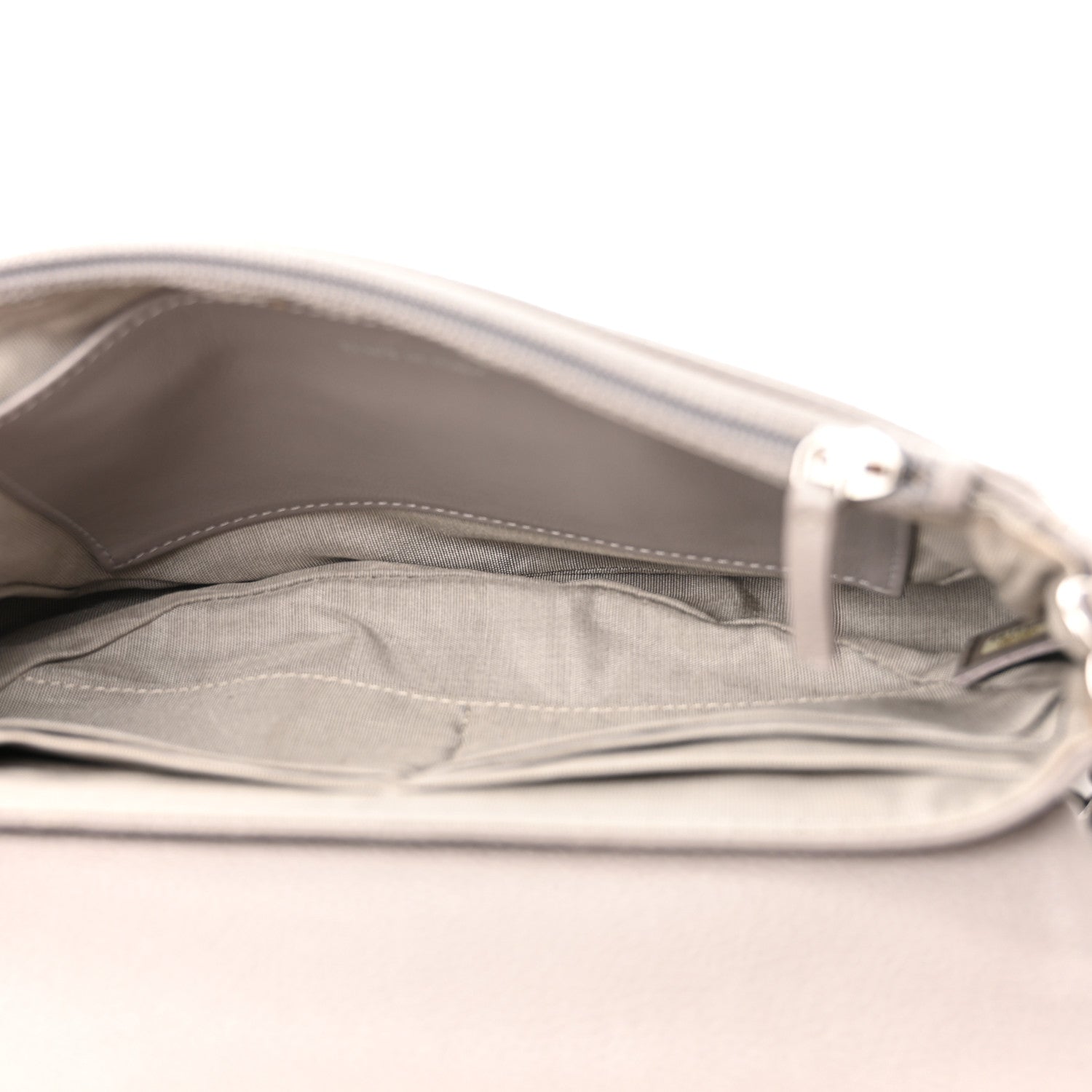 Chanel Caviar Half Moon Wallet On Chain WOC Light Grey 5 of 10