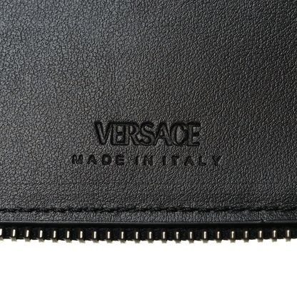 Versace Calfskin Rubber Medusa Biggie Bifold Compact Zip Around Wallet Fluorescent Yellow 7 of 8