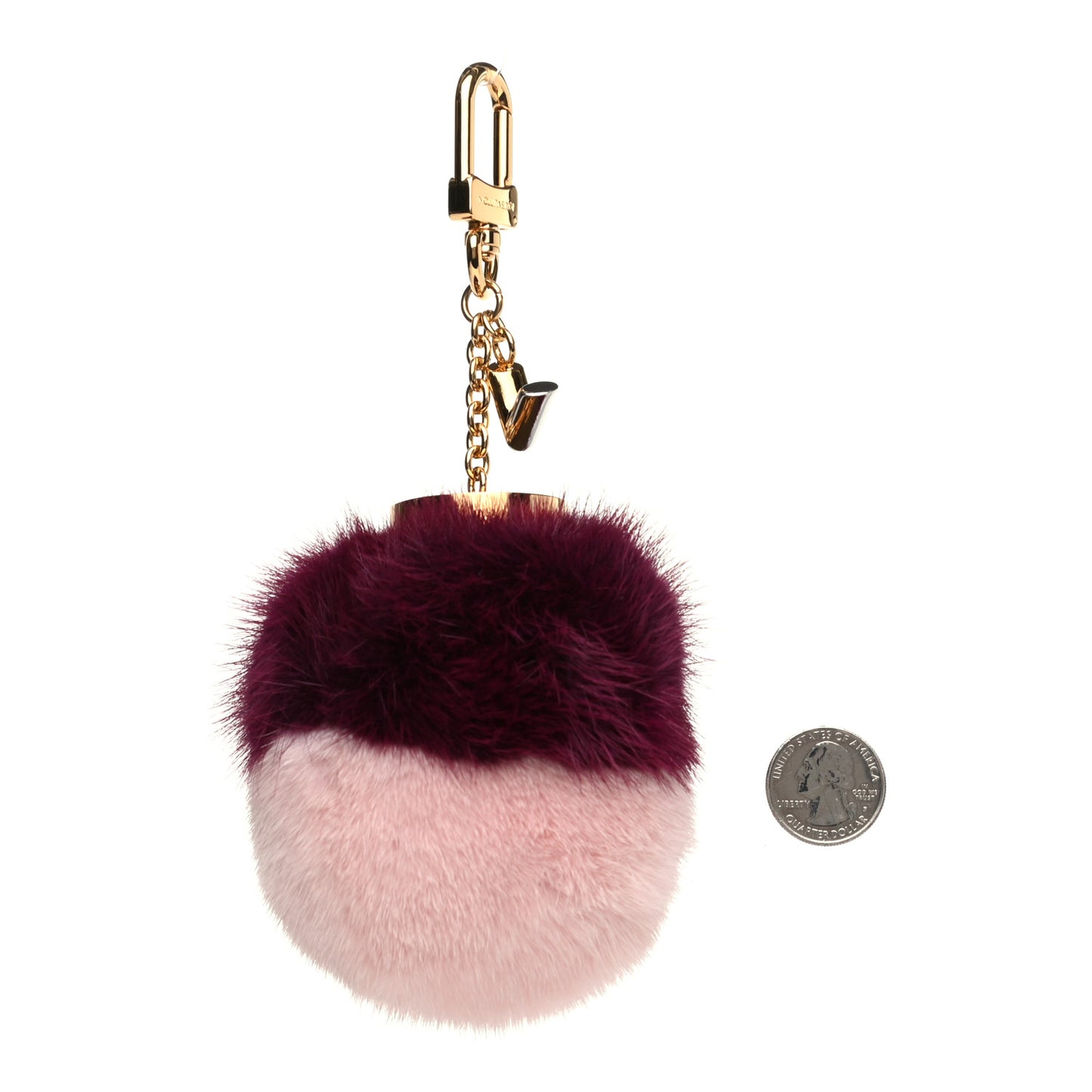 Mink Fur Bubble Duo Bag Charm Violet Pink