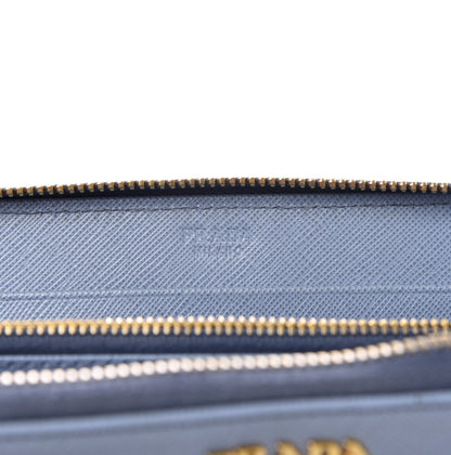 Prada Saffiano Metal Zip Around Wallet Astrale 5 of 9