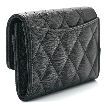 Chanel Caviar Quilted Enamel Coco Casino Flap Card Holder Wallet Black 3 of 12