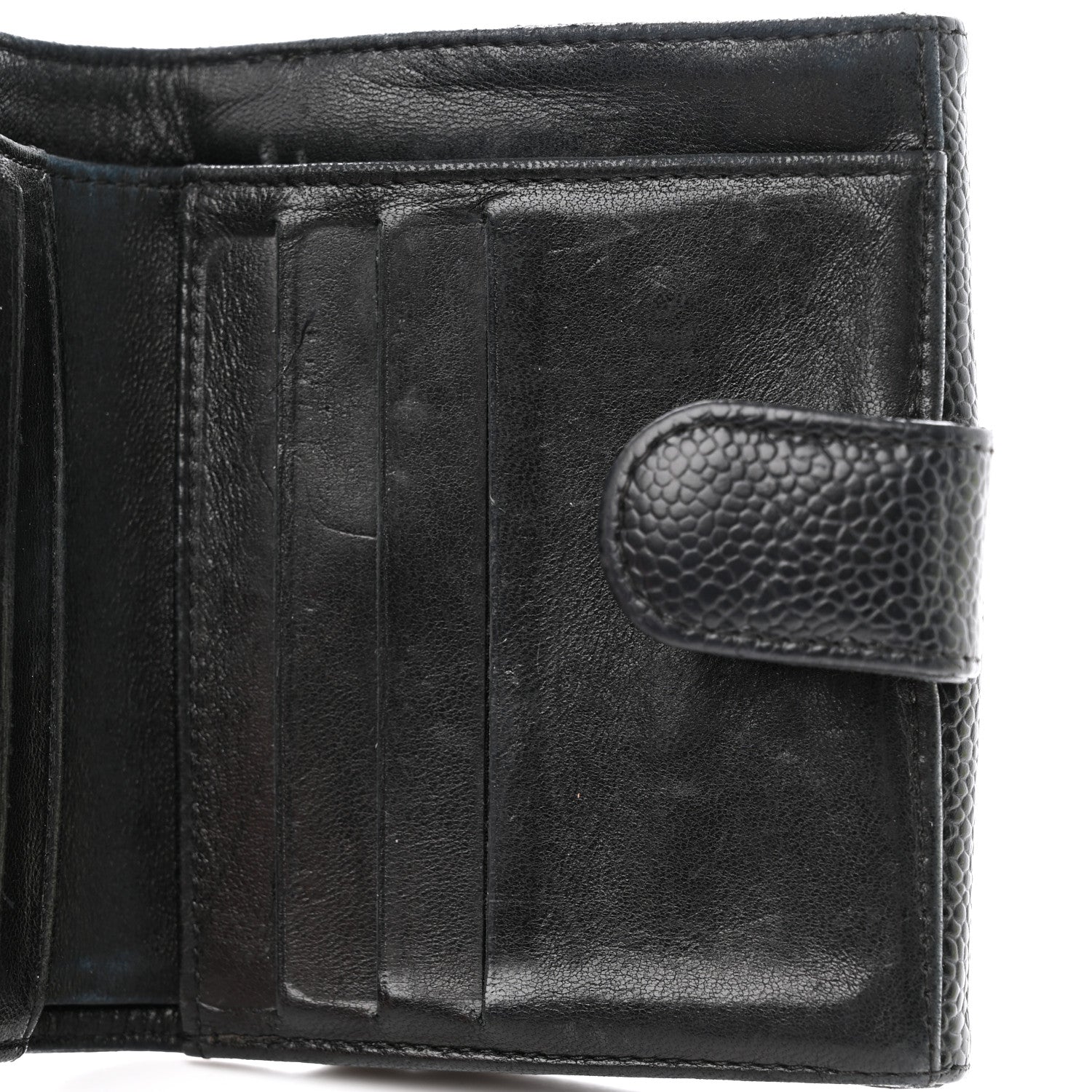 Chanel Caviar Timeless CC Compact French Wallet Black 10 of 13