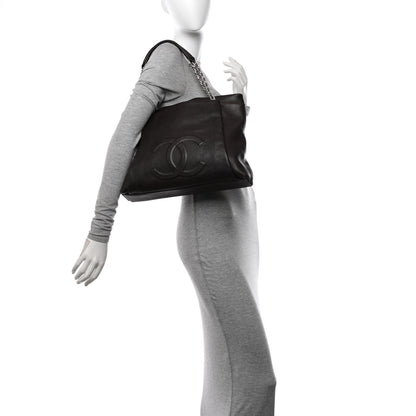 Chanel Caviar Large CC Tuck Tote Brown 2 of 10