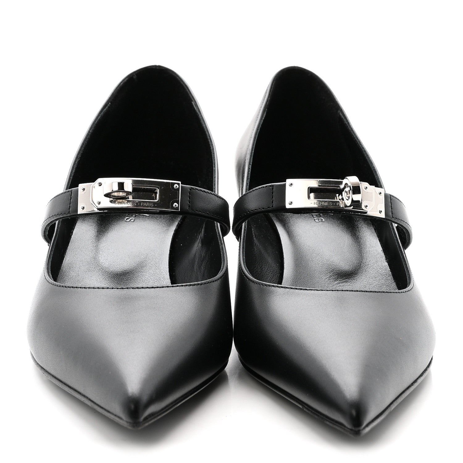 Hermes Calfskin Kiara 40 Pumps 36 Black 3 of 9