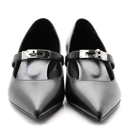 Hermes Calfskin Kiara 40 Pumps 36 Black 3 of 9