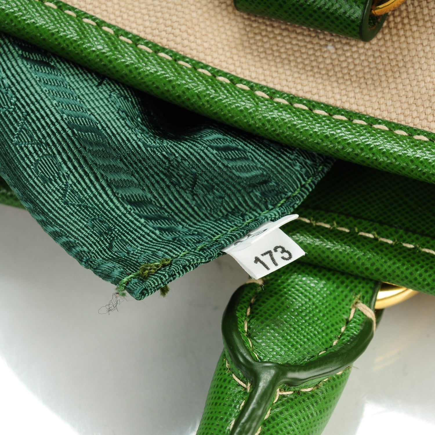 Prada Canapa Saffiano Shopping Tote Corda Larice 9 of 9
