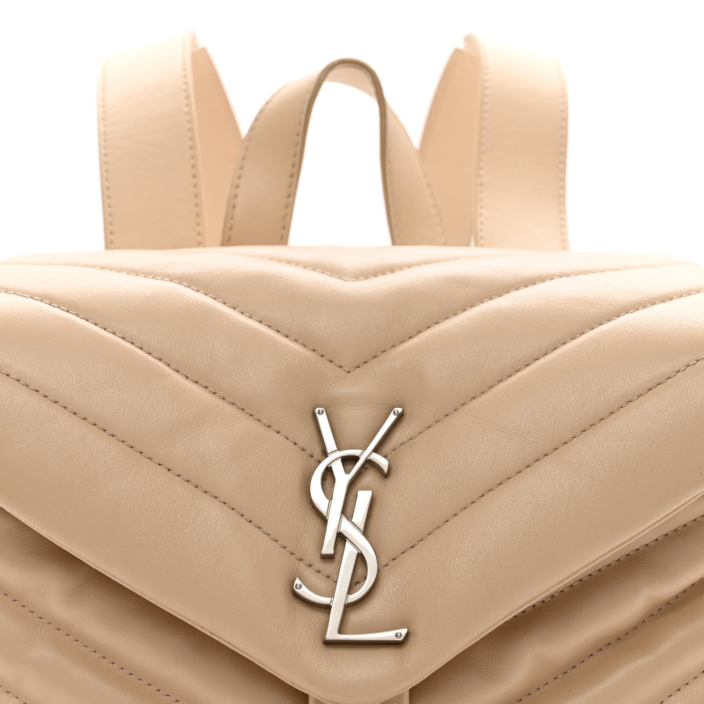 Calfskin Y Quilted Monogram Small Loulou Backpack Nude Powder