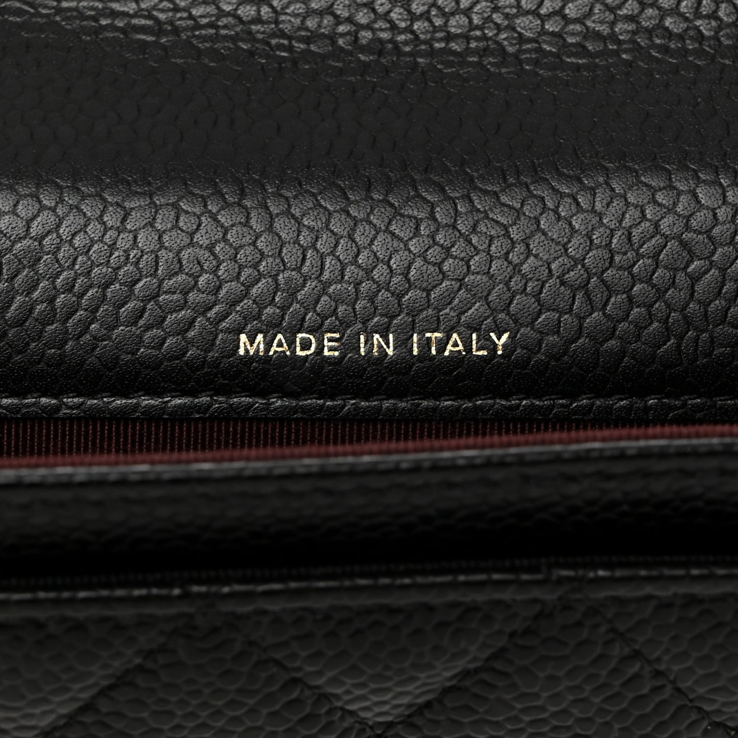 Caviar Quilted Flap Card Holder Wallet Black
